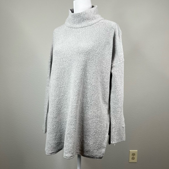 Pure JILL tie-side Light Gray Oversized Sweater Pullover Size XS/S - Picture 1 of 9
